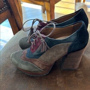 Earthies Suede Multicolor Women's Heeled Shoes